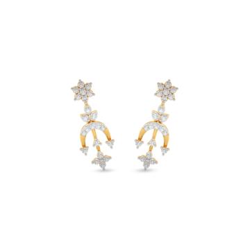 Sophisticated Bloom Diamond Earrings-736A000994-1-EF IF VVS-18kt Yellow Gold-