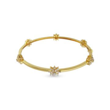 Elegant Floral Diamond Bracelet-736A001018-1-EF IF VVS-18kt Yellow Gold-47mm * 57mm-