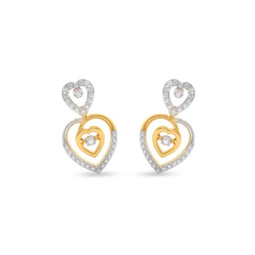 Alluring Heart Diamond Earrings-736A001031-1-EF IF VVS-18kt Yellow Gold-