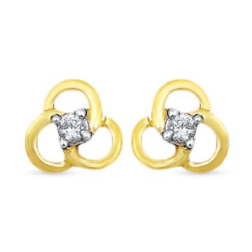 Timeless Floral Diamond Earrings-736A001114-1-EF IF VVS-18kt Yellow Gold-
