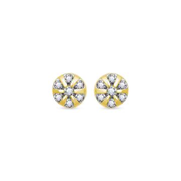 Sophisticated Circlet Diamond Earrings-736A001115-1-EF IF VVS-18kt Yellow Gold-