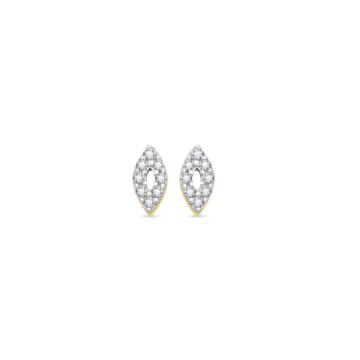 Pristine Rhombic Design Diamond Earrings-736A001116-1-EF IF VVS-18kt Yellow Gold-