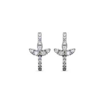 Classy Leaf Pattern Diamond Earrings-736A001119-1-EF IF VVS-18kt Yellow Gold-