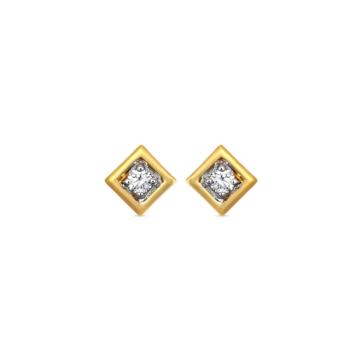 Lambent Single Stone Diamond Earrings-736A001123-1-EF IF VVS-18kt Yellow Gold-