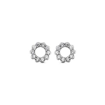 Pristine Blooming Bud Diamond Earrings-736A001125-1-EF IF VVS-18kt Yellow Gold-