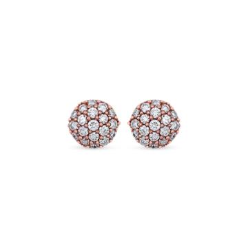 Resplendent Cluster Stone Diamond Earrings-736A001144-1-EF IF VVS-18kt Yellow Gold-