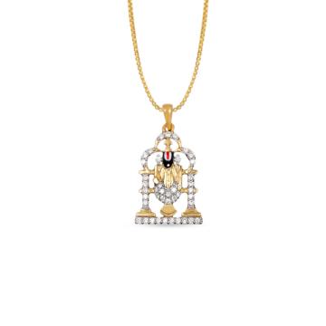 Lord Venkatachalapathy Diamond Pendant-736A001146-1-EF IF VVS-18kt Yellow Gold-