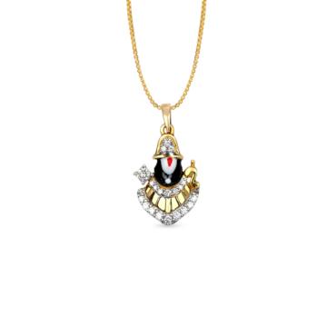 Divine Venkateswara Diamond Pendant-736A001150-1-EF IF VVS-18kt Yellow Gold-