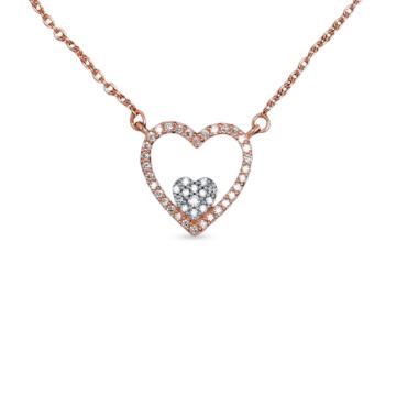 Glittering Heart Diamond Pendant-736A001199-1-EF IF VVS-18kt Yellow Gold-