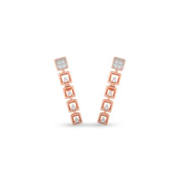 Lambent Connected Square Diamond Earrings-736A001460-1-EF IF VVS-18kt Yellow Gold-