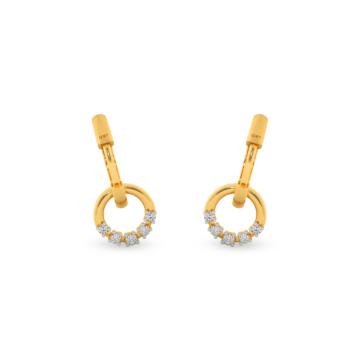 Splendor Interlocked Circle Diamond Earrings-736A001493-1-EF IF VVS-18kt Yellow Gold-