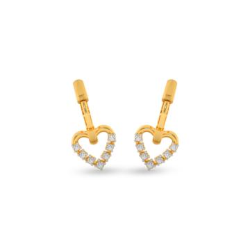 Fancy Dangling Heart Diamond Earrings-736A001497-1-EF IF VVS-18kt Yellow Gold-