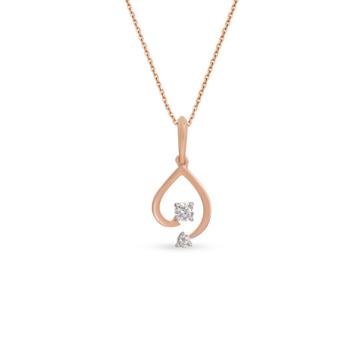 Shimmering Dual Stone Pear Drop Diamond Pendant