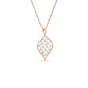 Glinting Fancy Leaf Diamond Pendant-736A001615-1-EF IF VVS-18kt Yellow Gold-