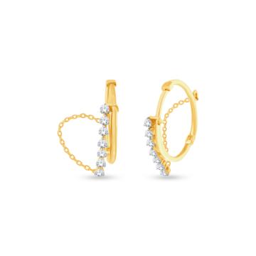 Alluring Hoop Diamond Earrings-736A001677-1-EF IF VVS-18kt Yellow Gold-
