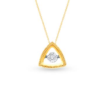 Dainty Triangle Shape Diamond Pendant-736A001687-1-EF IF VVS-18kt Yellow Gold-