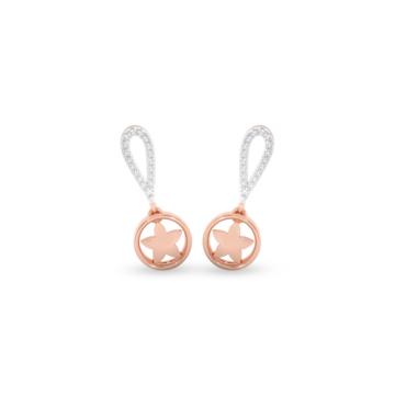 Modish Star Drop Diamond Earrings-736A001709-1-EF IF VVS-18kt Yellow Gold-