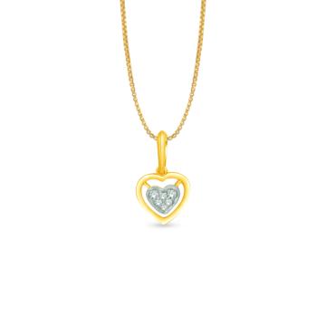 Glitzy Heartin Diamond Pendant-736A001808-1-EF IF VVS-18kt Yellow Gold-