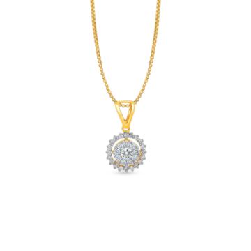 Gleaming Fancy Floral Diamond Pendant-736A001836-1-EF IF VVS-18kt Yellow Gold-