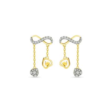 Forever Infinity Diamond Earrings-736A001951-1-EF IF VVS-18kt Yellow Gold-
