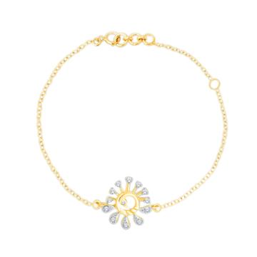 Charismatic Peacock Diamond Bracelet-736A002026-1-EF IF VVS-18kt Yellow Gold-5.5-