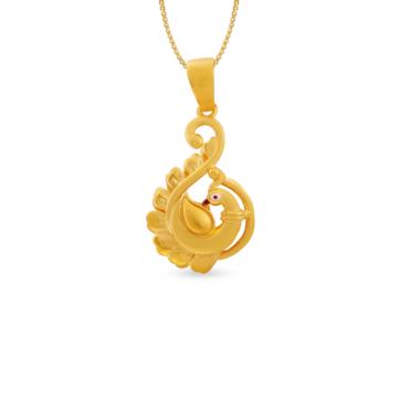 Lovely Peacock Enamel Coated Gold Pendants