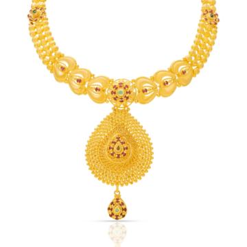 Sophisticated Floral Tapestry Gold Necklace