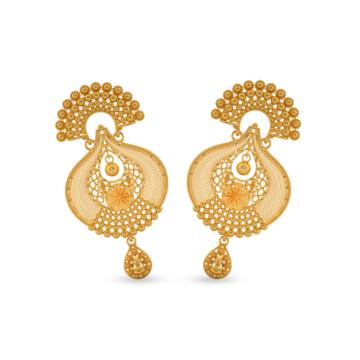 Classic Dull Finish Gold Earrings