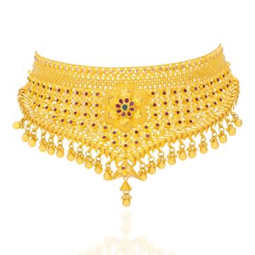 Attractive Cluster Floral Gold necklace