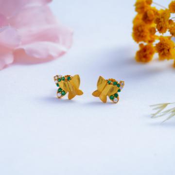 Artistic Butterfly Gold Earrings