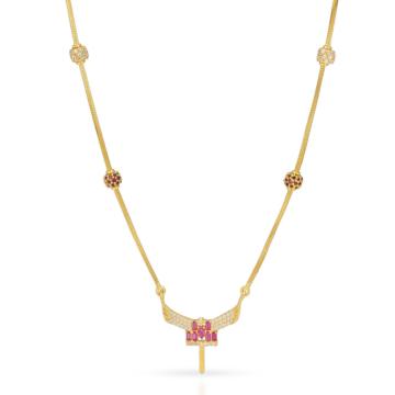 Beautiful Pink Stone Gold Necklace