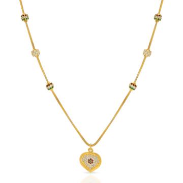 Glimmering Heartin Floral Gold Necklace
