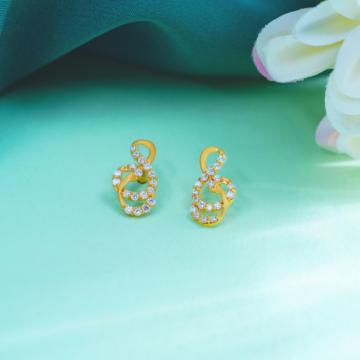 Pretty S Pattern Gold Earrings
