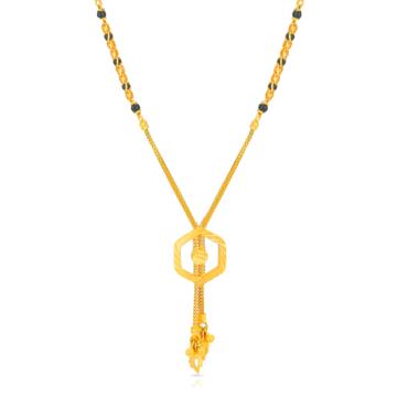 Sparkling Hexagon Shaped Gold Mangalsutra