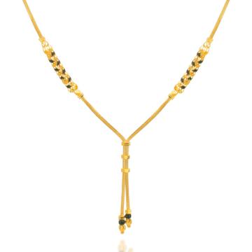 Fancy Black Beaded Charms Gold Chain