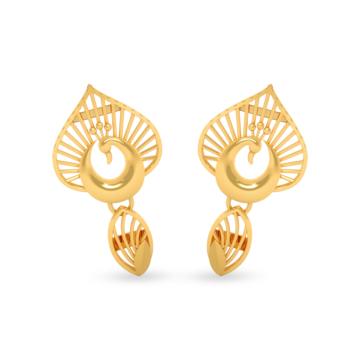 Enchanting Peacock Gold Earrings