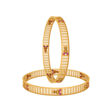 Ethnic Goddess Lakshmi Gold Bangles
