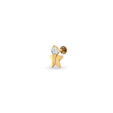 Elegant Sleek Gold Nosepin