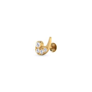 Effulgent White Stone Gold Nosepin