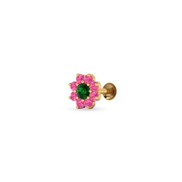Sparkling Floral Gold Nosepin