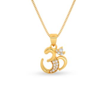 Ethnic OM Design Gold Pendant