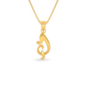 Shimmering Creaper And Leaf Gold Pendants