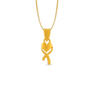 Elegant Shiny Heartin Gold Pendant - Valentine Collection
