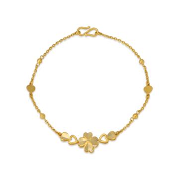 Glossy Floral Gold Bracelet