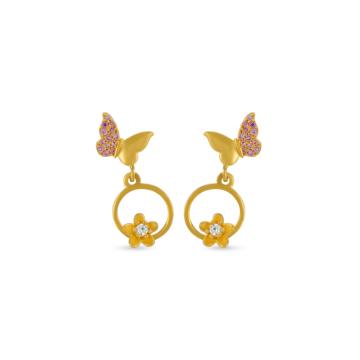 Gorgeous Petite Butterfly Gold Earrings