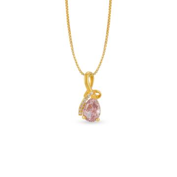 Pretty Pink Stone Gold Pendant