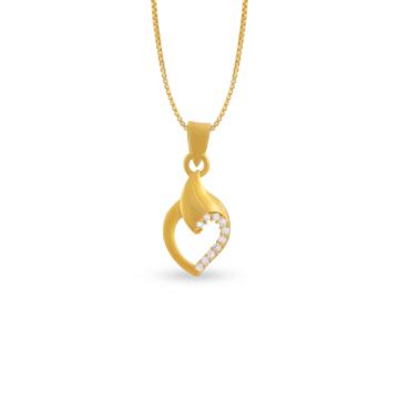 Elegant Heartin Design Gold Pendant