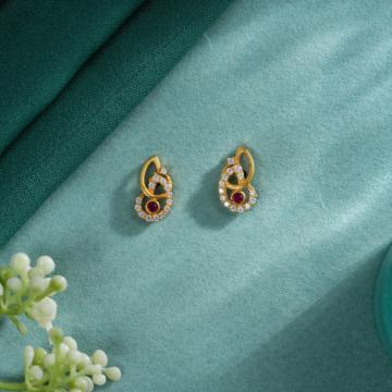 Glam Twin Leaf Gold Earrings