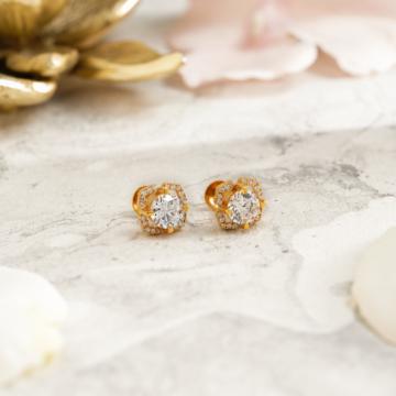 Dainty Floral Gold Earrings