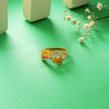 Elegant Dual Butterfly Gold Ring